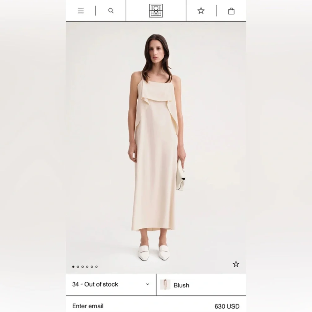 Toteme Draped viscose cami dress blush - Picture 1 of 4